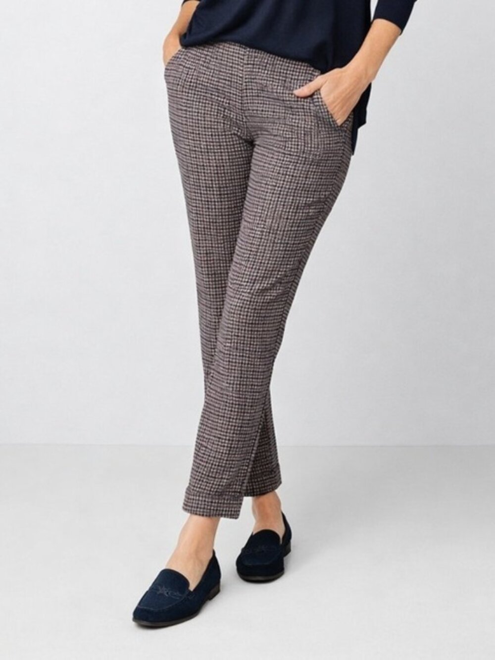 J. Jill Riley Houndstooth Plaid Ponte Pants